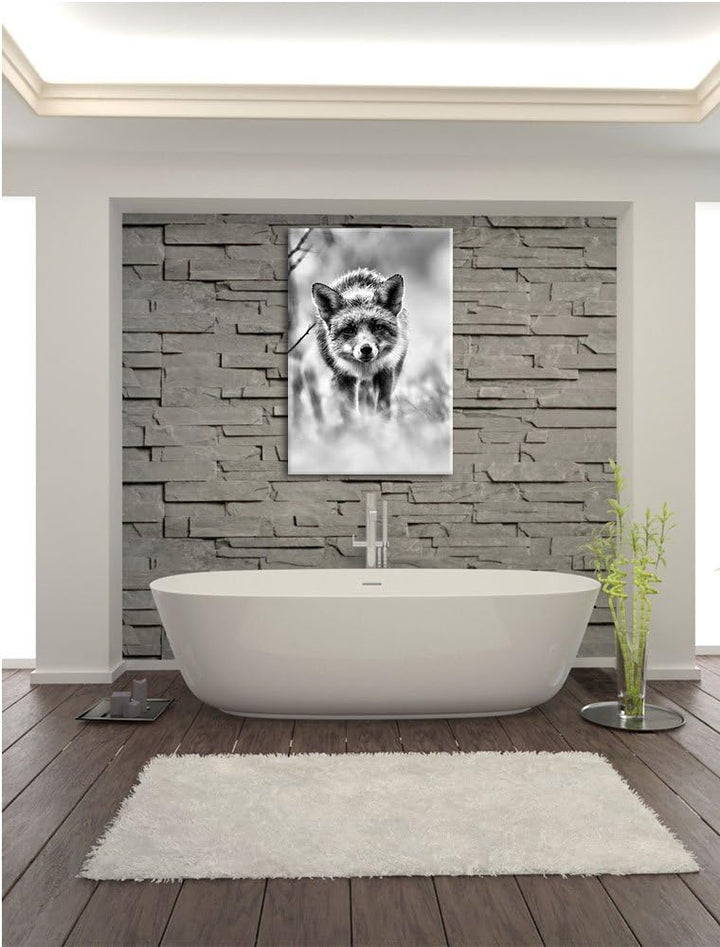 Pixxprint Schleichender Fuchs / 100x70cm Leinwandbild bespannt auf Holzrahmen/Wandbild Kunstdruck De