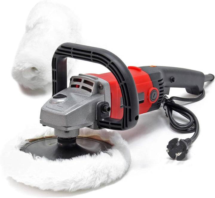 Poliermaschine Schleifmaschine 1200W Leistung bis 3000 U/min, Poliergerät mit 6 Stufen inkl. 2 Pads