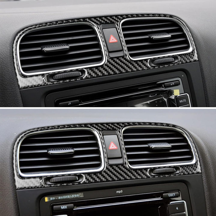 KUNGKIC 3 stücke Auto Zentrale Bedienfeld Rahmen Luftauslass Aufkleber Innenverkleidung für Volkswag