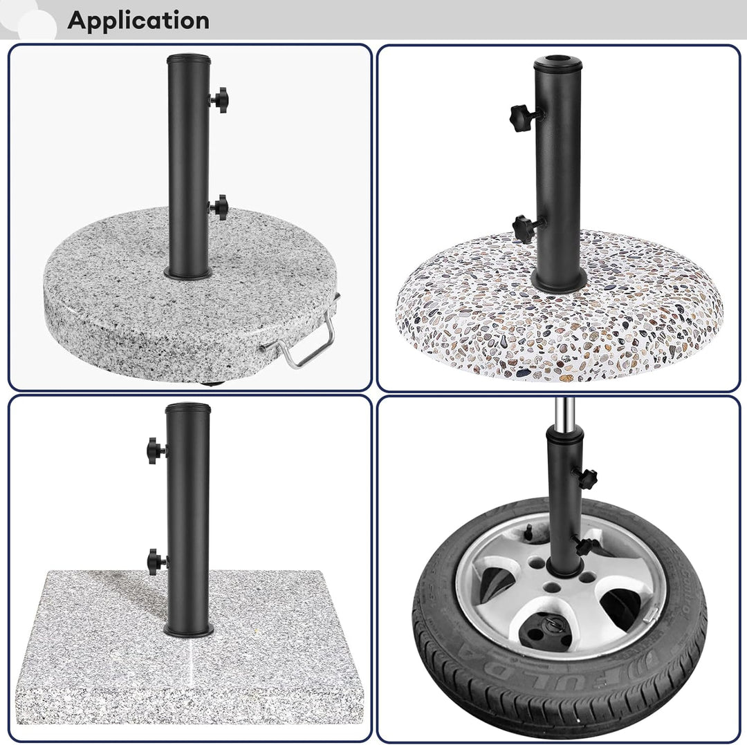 Garten Sonnenschirm Standrohre Geliefert, Universal SonnenschirmStandrohr mit 3 TLG Reduzierring(48/