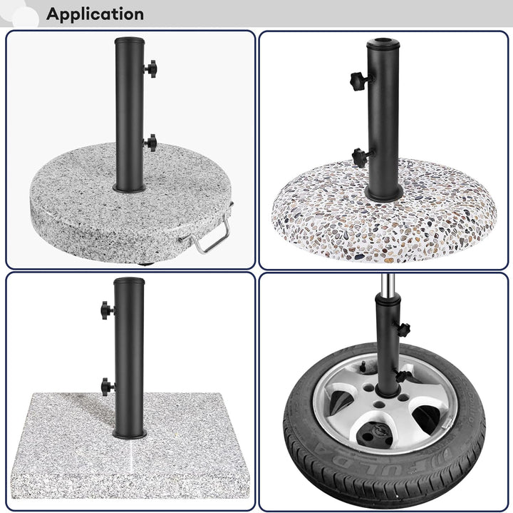 Garten Sonnenschirm Standrohre Geliefert, Universal SonnenschirmStandrohr mit 3 TLG Reduzierring(48/