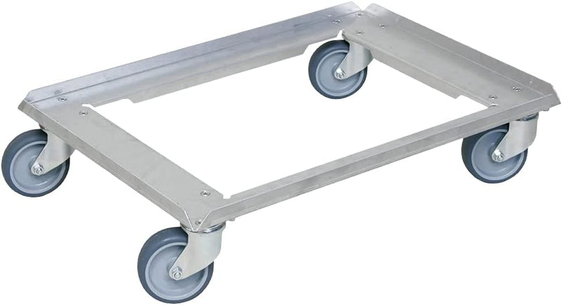 Edelstahl-Roller für Kuchenblechkästen 650x450 mm, offen, Tragkraft 250kg