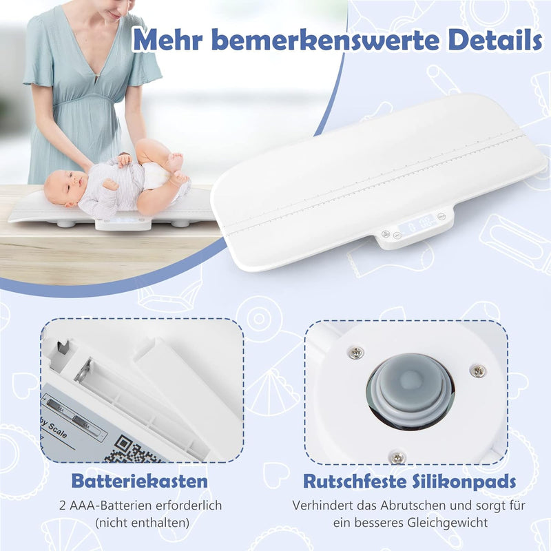 COSTWAY Babywaage Digtal, multifunktionale Kinderwaage bis 30kg Tragkraft, Säuglingswaage Stillwaage