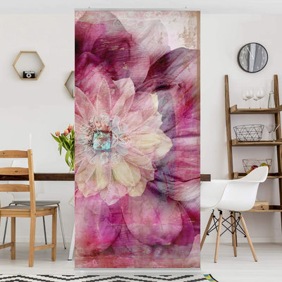 Bilderwelten Raumteiler Grunge Flower 250x120cm ohne Halterung 250x120cm without hanger, 250x120cm w