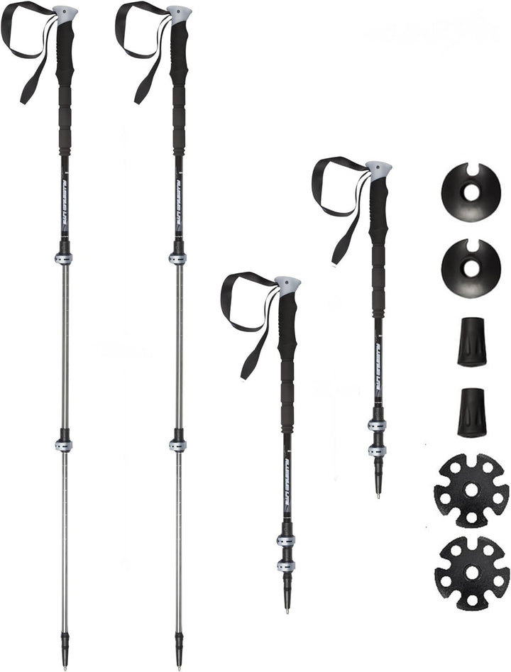 SKINSTAR T1 Tourenstock Trekkingstöcke Skistock Skitourenstock Skistöcke Wandern BLACK/GREY, BLACK/G