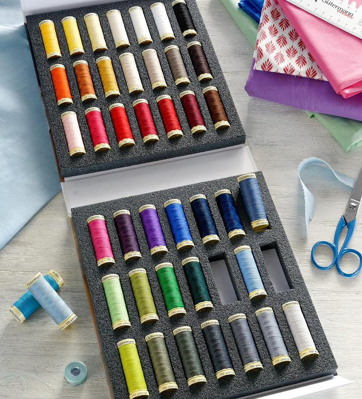 Gütermann 700894 Nähfaden-Album mit 42 Spulen Allesnäher 100 m, Polyester, Mehrfarbig Single, Single