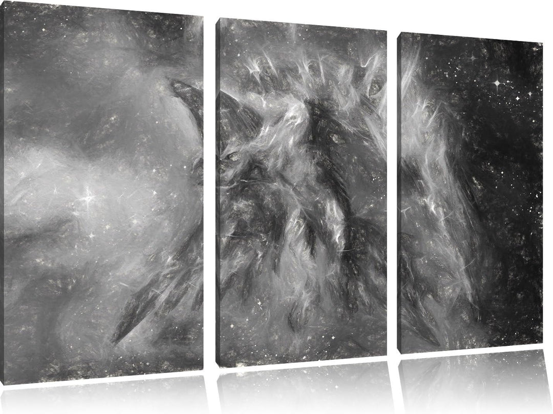 Pixxprint Feuriger Adler als Leinwandbild/Grösse: 3 Teilig (120x80) cm/Wandbild/Kunstdruck/fertig be