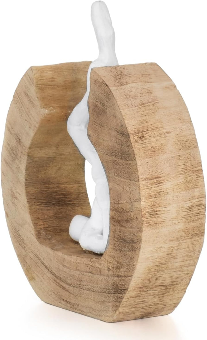 Moritz Skulptur I Yoga Schulterstand I 17,5 x 5 x 20 cm I Holzdeko I Skulpturen Deko I Modern I Wohn