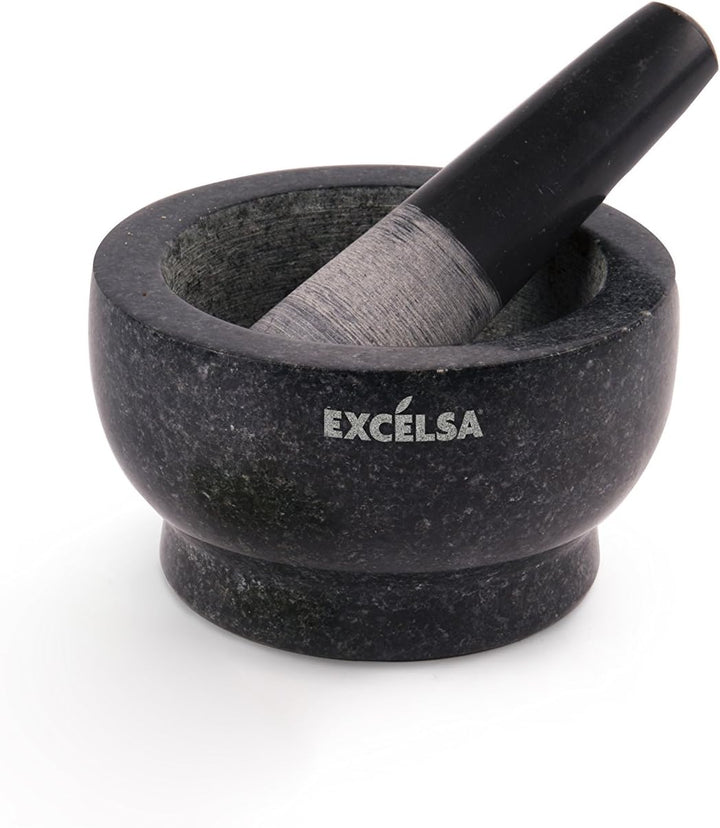 Excelsa 62524 Pesto Mörser mit Stössel, Granit, Schwarz 400 ml, 400 ml