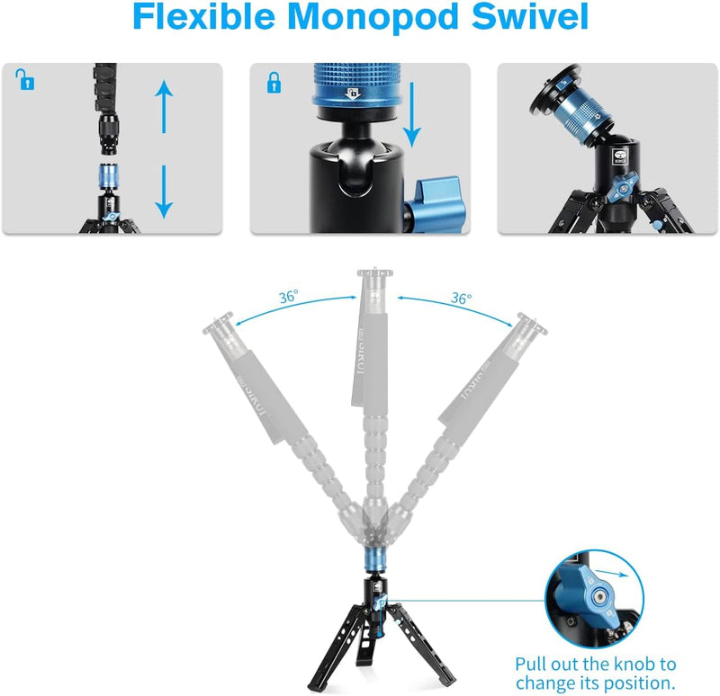 SIRUI P-36 Kit, Aluminium Stativsockel und Adapter, Einbeinstativsockel mit Schnellverschluss, passe