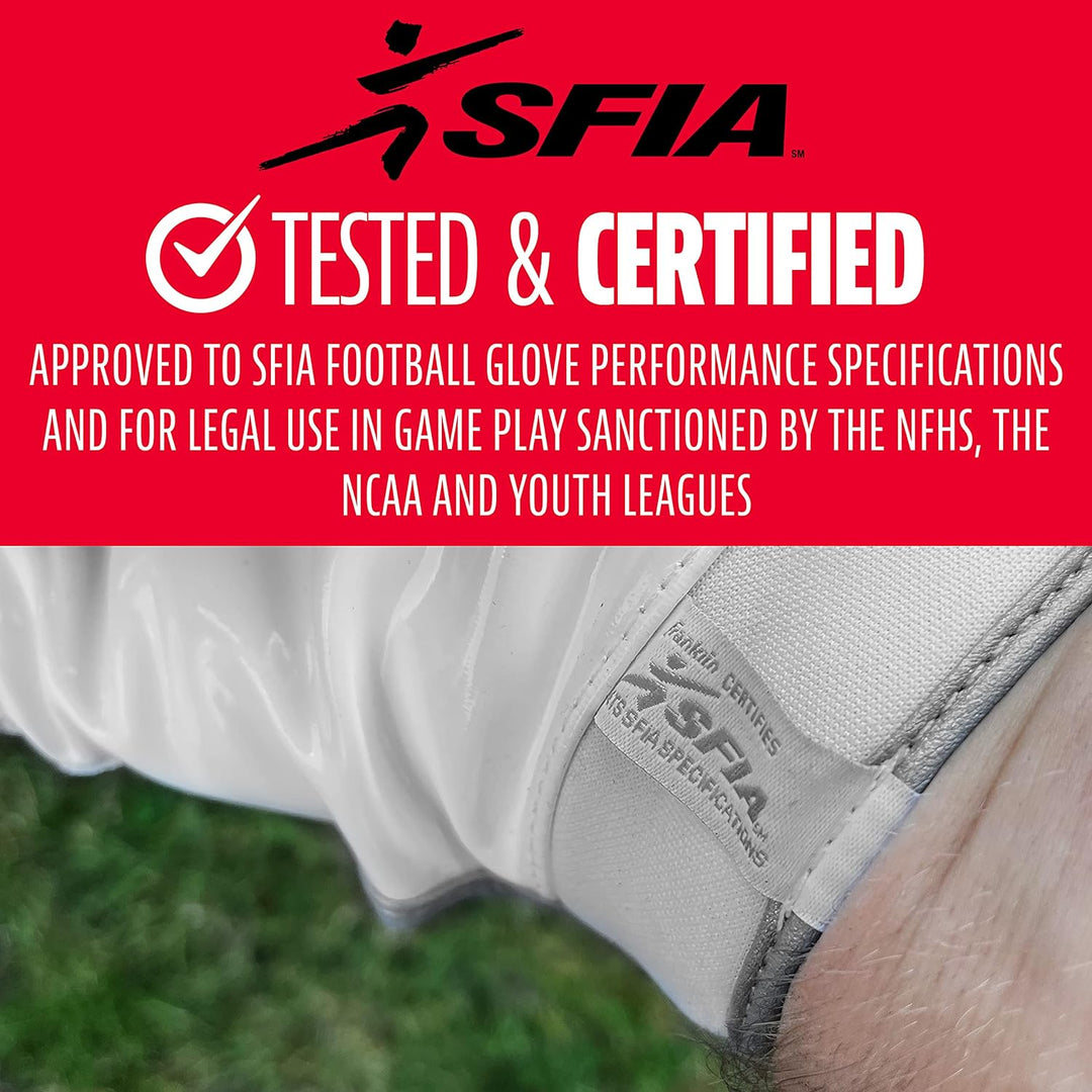 Franklin Sports Supratak Fussball Receiver Handschuhe weiss / chrom XL, weiss / chrom XL