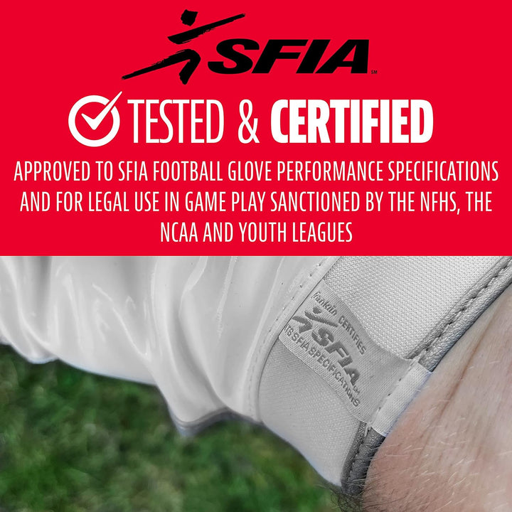 Franklin Sports Supratak Fussball Receiver Handschuhe weiss / chrom XL, weiss / chrom XL