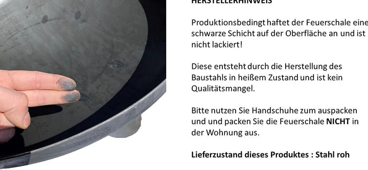 Czaja Stanzteile Feuerschale Bonn Ø 60cm mit Ablaufbohrung Legierter Stahl Ø 60cm mit Wasserablaufbo