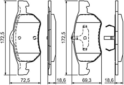 Bosch BP384 Bremsbeläge - Vorderachse - ECE-R90 Zertifizierung - vier Bremsbeläge pro Set