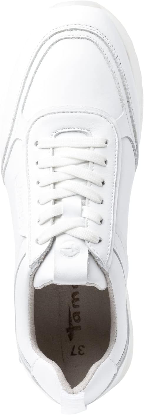 Tamaris Damen 1-1-23708-28 Sneaker 41 EU White Leather, 41 EU White Leather