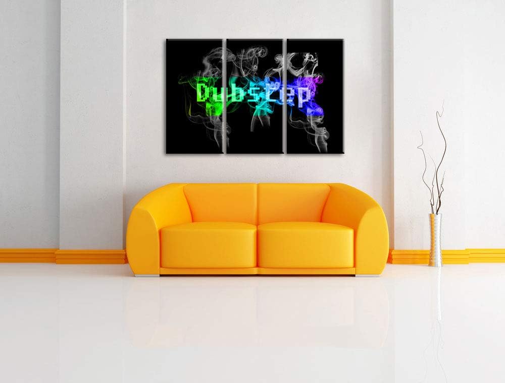 Bunt Electro music, Dubstep schwarz/weiss 3-Teiler Leinwandbild 120x80 Bild auf Leinwand, XXL riesig