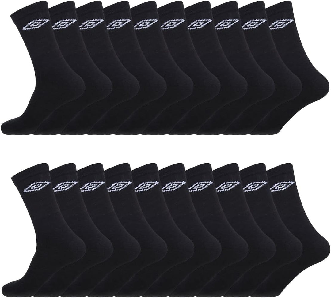 Socken Herren Bewegungsfreiheit, Sportsocken Herren, Angenehm, Ultraweich (20er Pack), Schwarz, 43/4