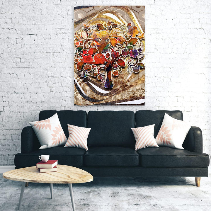 Feeby Wandbilder Baum des Lebens Gustav Klimt XXL 80x120 cm 1Teilig Wohnzimmer Schlafzimmer Modern B