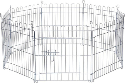 lionto Kaninchenstall mit Freilaufgehege (Höhe 58cm) für Kleintiere mit Freilaufgehege (rund), mit F