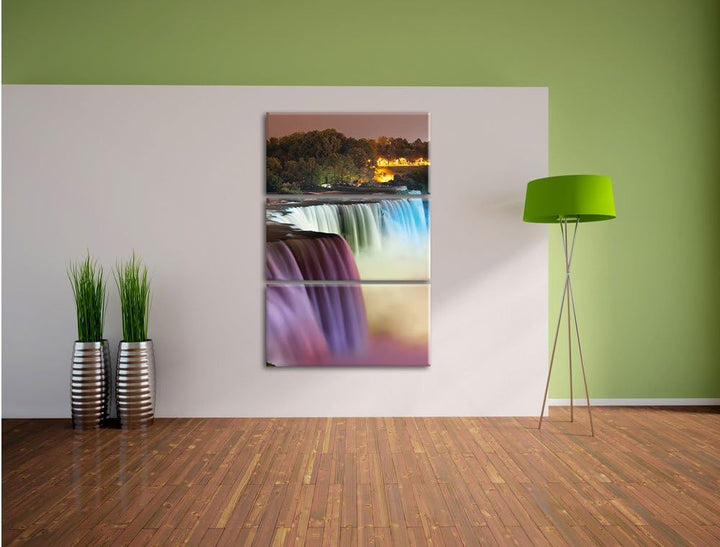 Pixxprint Beeindruckende Niagara Fälle als Leinwandbild | Grösse: 3 Teilig (120x80) | Wandbild| Kuns