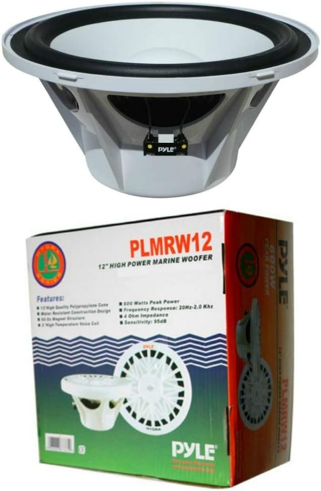SUB SUBWOOFER Regenmantel Wasser Macht PYLE PLMRW12 Water Proof 12" 30,00 cm 300 MM WEISE FUR Boot F