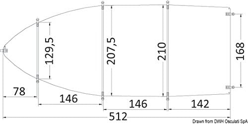 Osculati Persenning, universal 550/610 x 240 cm grau 300D