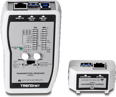 TRENDnet TC-NT3 VDV und USB Kabeltester, Silber, TC-NT3