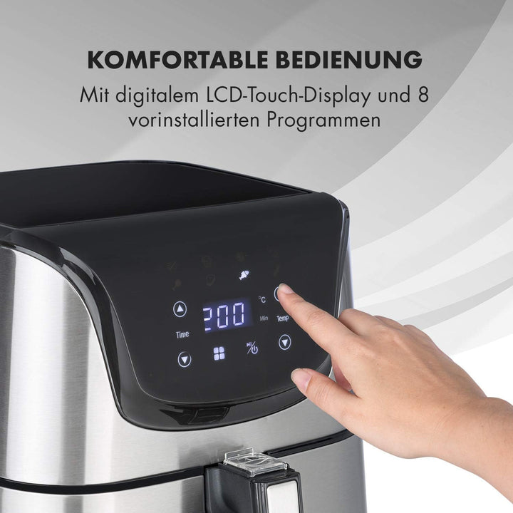 Klarstein Aero Vital deluxe - Heissluftfritteuse, Fritteuse, 1700 Watt, 5,4 Liter Volumen, LCD-Touch