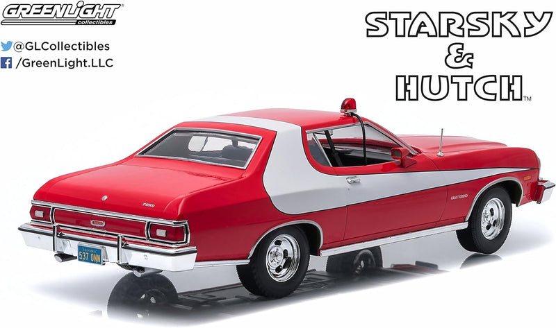 Greenlight Collectibles – 19017 – Ford Gran Torino – Starsky & Hutch 1974 – Echelle 1/18 – Rot/Weiss