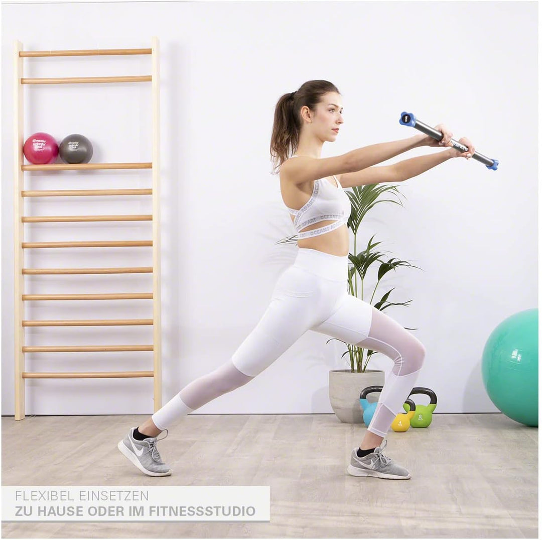 Sport-Tec Gewichtsstange, Hantelstange, Langhantel, Gewichtsstab, Aufbewahrungsständer I - 9 kg - bl
