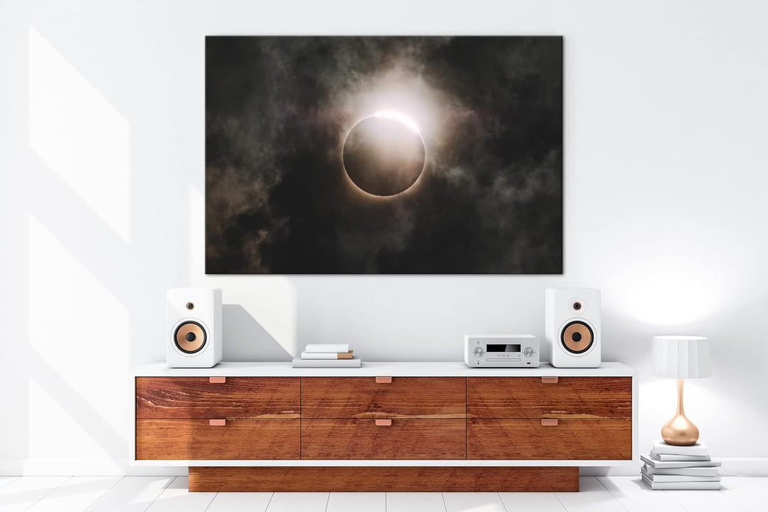 deyoli dunkelheitbringende Sonnenfinsternis Format: 80x60 als Leinwandbild, Motiv fertig gerahmt auf