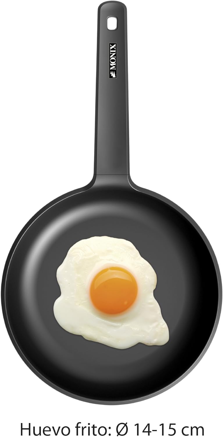 Monix Mineral - Pan 24 cm geschmiedetes Aluminium mit Antihaft, Steintyp, ohne PFOA, passende Indukt