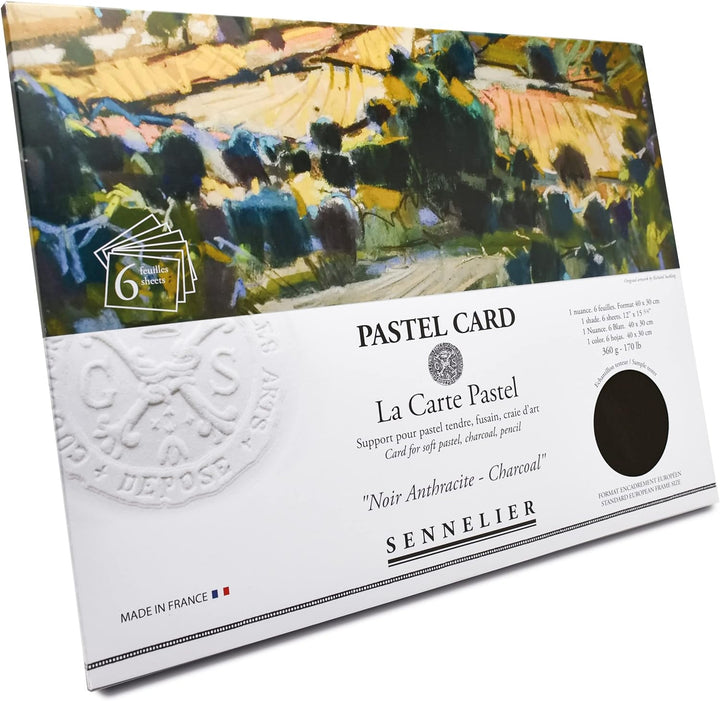 Sennelier La Carte Pastellkarten-Pochette, 40 x 27,9 cm, monochromatisch, Anthrazit Monochromatische
