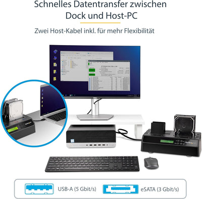 StarTech.com 4-Bay Festplatten Klonstation und Löscher, Selbständiger 1:3 SATA HDD/SSD Kloner/Kopier