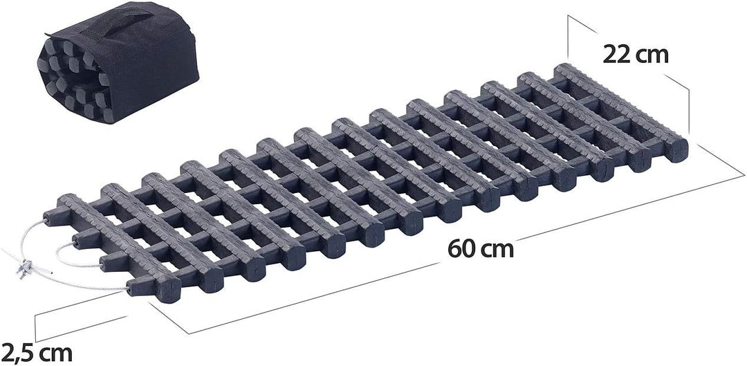 Lescars Anfahrhilfe Sand: 2er-Set Kfz-Anfahrhilfen mit Tragetasche, 60 x 22 cm (Auto Anfahrhilfe, An