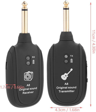Audio Transmitter Receiver System，Gitarre System Gitarre transmitter Drahtloses UHF Sender Empfänger