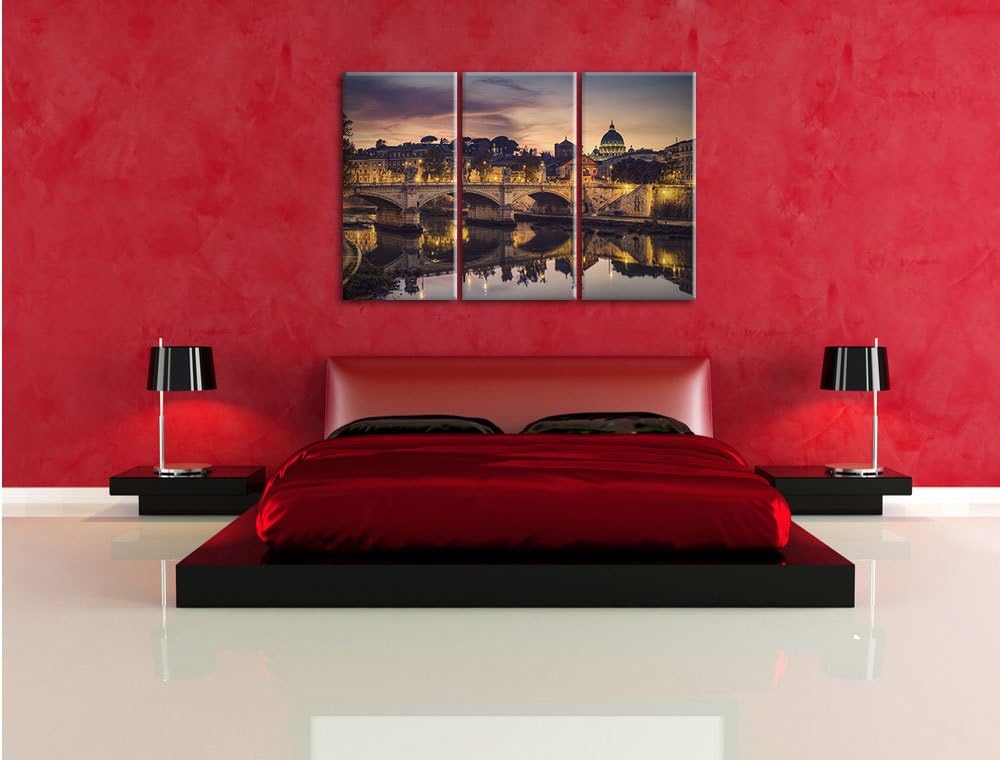 Pixxprint Rom Kathedrale St. Peter als Leinwandbild/Grösse: 3 Teilig (120x80 cm) cm/Wandbild/Kunstdr
