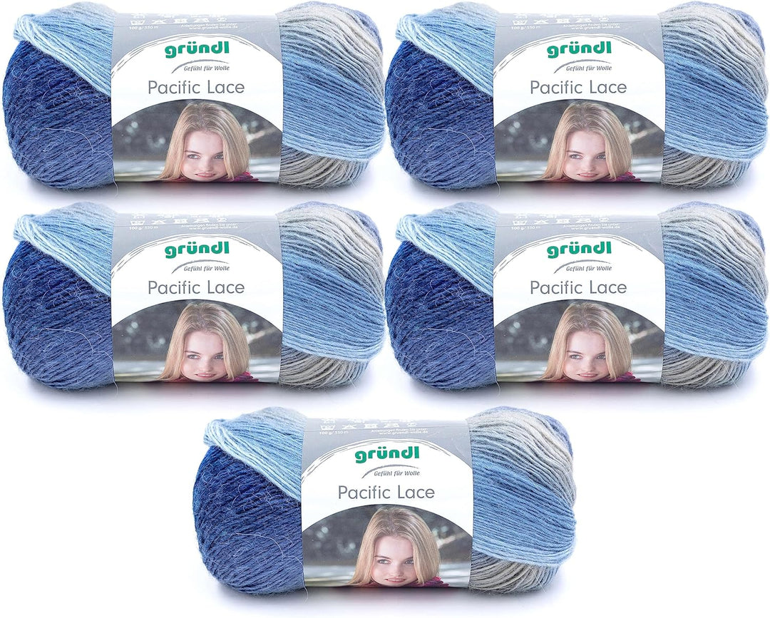 Gründl Pacific Lace (Farbverlaufsgarn mit wollartigem Charakter aus 80 % Polyacryl, 10 % Wolle, 10 %