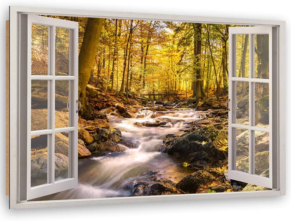 Feeby - Wandbilder Wohnzimmer 90x60 cm, Deko Paneel Bilder, Bilder für Schlafzimmer, Echter Gemalter