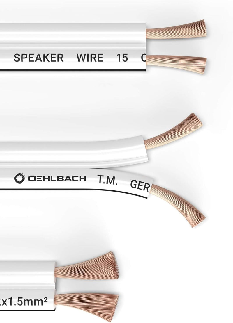 Oehlbach Speaker Wire SP-15 - Stereo HI-FI Lautsprecherkabel, Boxenkabel mit OFC (sauerstofffreies K
