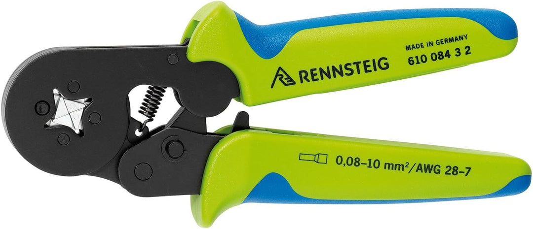 Rennsteig Aderendhülsencrimpzange PEW8.84 (2 profilierte / 2 glatte Crimpflächen; 0,08-10 mm², AWG: