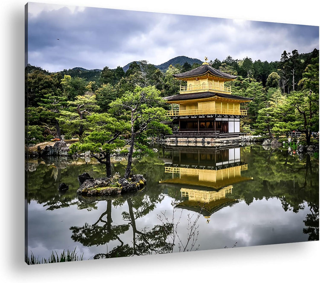deyoli Tempel- und Gartenanlage Japans Format: 80x60 als Leinwandbild, Motiv fertig gerahmt auf Echt