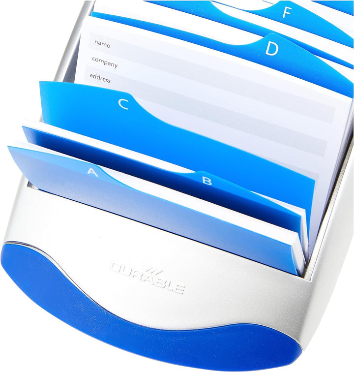 Durable TelIndex desk Adresskartei (500 Karteikarten) 1 Stück, silber, 241223 Adresskarten Silber, A