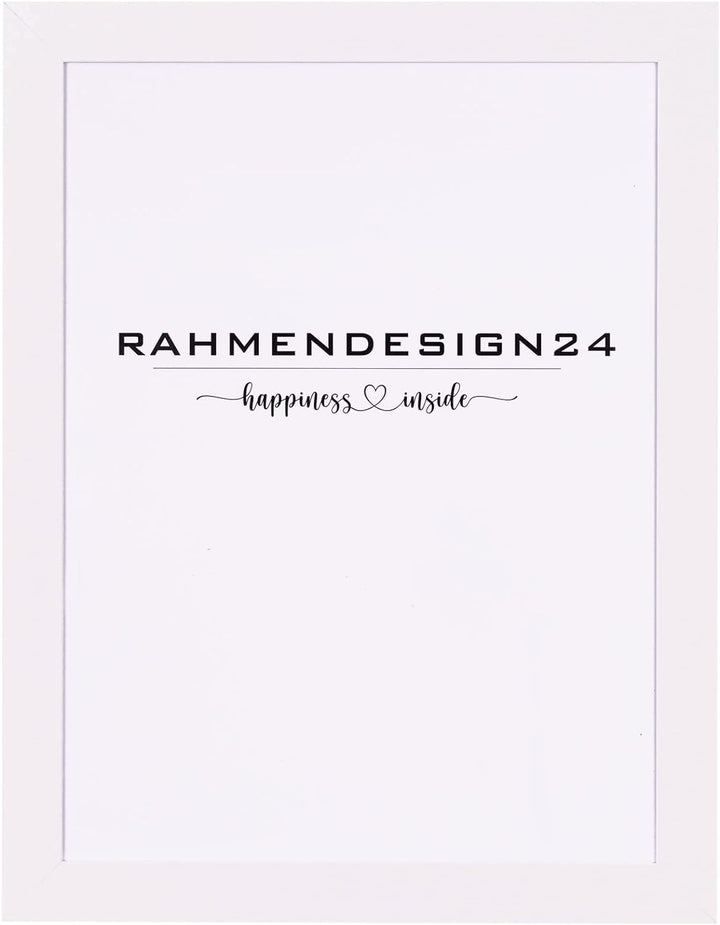 Rahmendesign24 Bilderrahmen Milano 60x90 Weiss (matt) Fotorahmen, Wechselrahmen, Posterrahmen, Puzzl