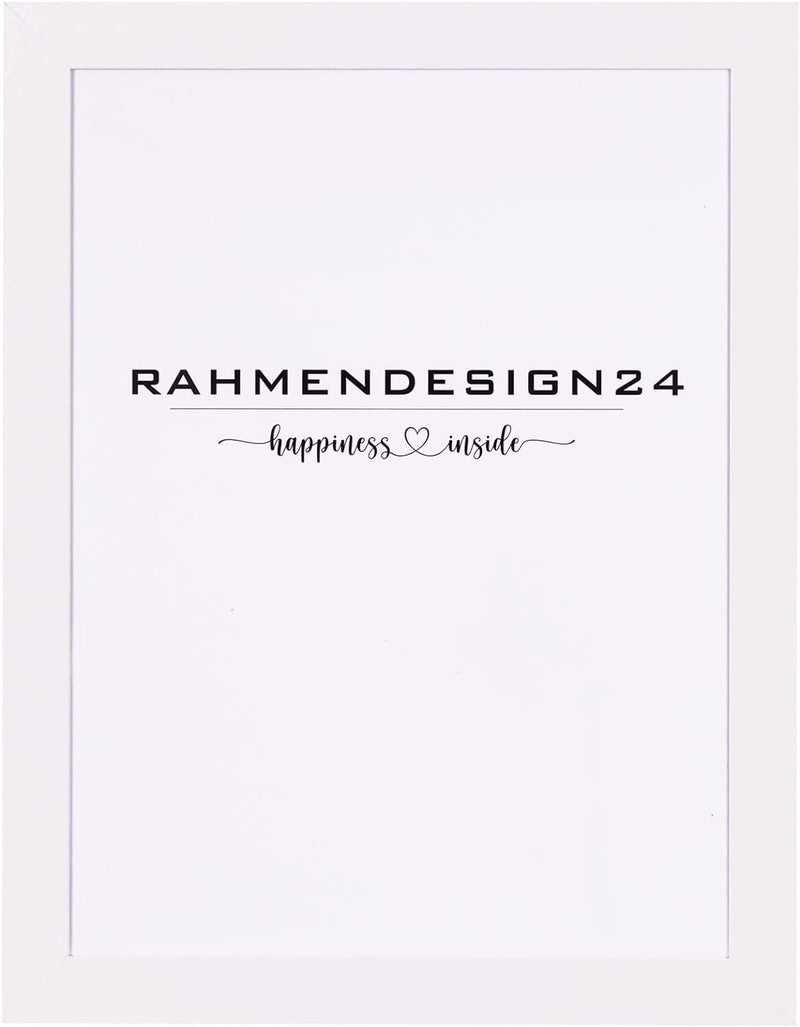 Rahmendesign24 Bilderrahmen Milano 60x90 Weiss (matt) Fotorahmen, Wechselrahmen, Posterrahmen, Puzzl