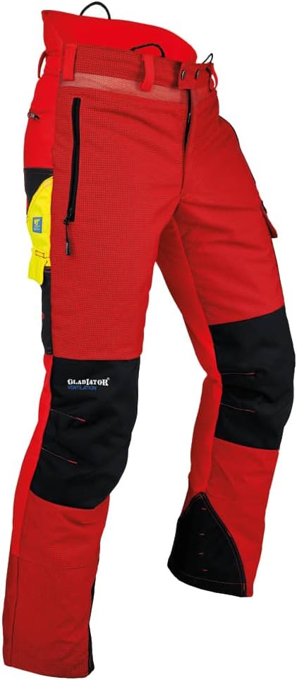 Pfanner 101761/XL Schnittschutzhose Ventilation Grösse XL in rot/schwarz, XL