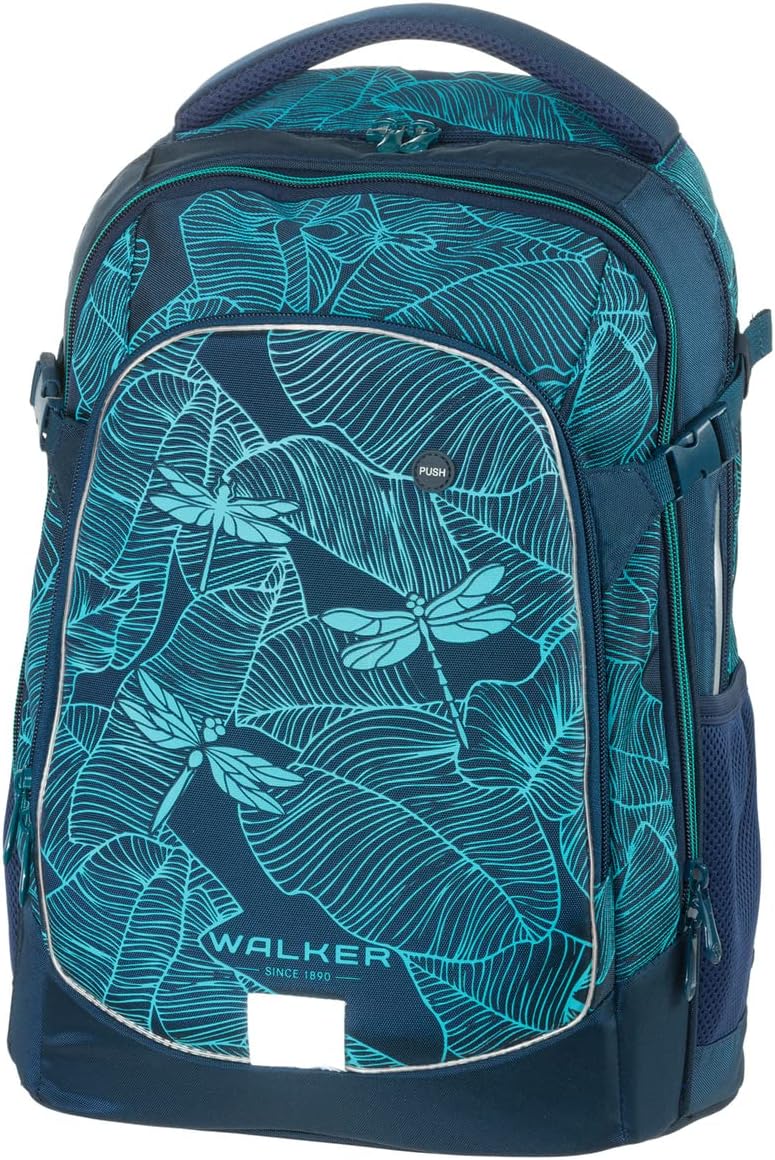 Walker 42039-064 - Schulrucksack Fame 2.0 "Glow in the Dark" mit 2 Fächern, Seitentaschen und Leucht