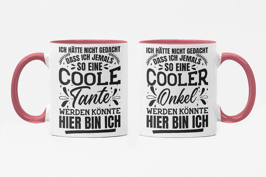 Trendation - Beste Tante und Onkel Geschenk Tasse Set Kaffeetassen Geschenke Weihnachten (Rosa), Ros