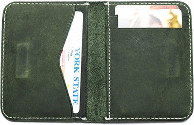 DUEBEL Herren Vollkorn Leder Bifold Reise Brieftaschen/Halter/Case/Protector, Grün