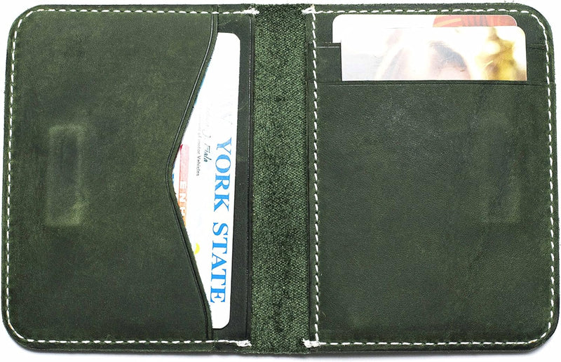 DUEBEL Herren Vollkorn Leder Bifold Reise Brieftaschen/Halter/Case/Protector, Grün